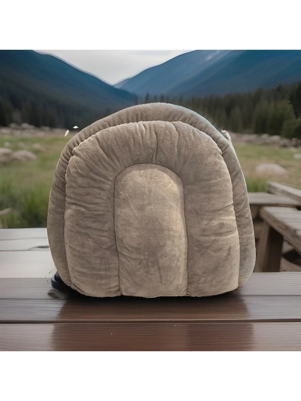 Nandog Pet Gear Gray With White Trim Plush Cave Cat & Dog Bed Small Breed